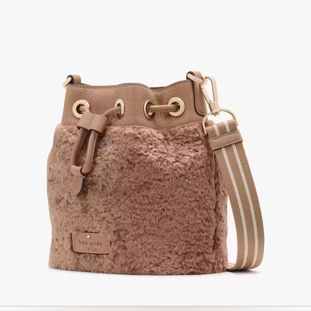 Kate Spade Rosie Faux Fur Bucket Crossbody With Pouch, NWT - Picture 2 of 8